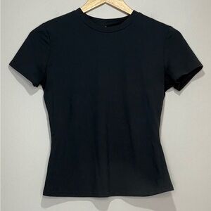 YOGINGO Womens Basic Short Sleeve Crew Neck T Shirt Slim Fit Tees Dark Gray